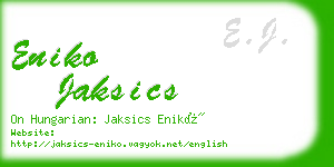 eniko jaksics business card